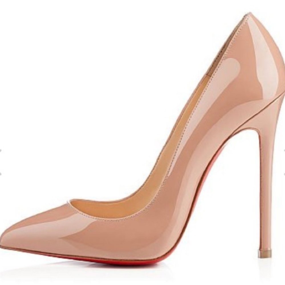 Louboutin Pigalle Patent Nude Heel Size 38